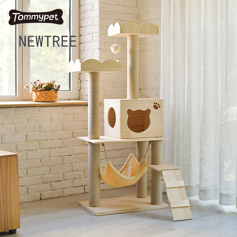 대형 나무 스크래치 등반 타워 패션 diy 디럭스 고양이 나무 긁는 게시물 고양이 나무 천장에