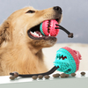 아마존 뜨거운 판매 파괴할 수 없는 무독성 고무 공 식품 분배 장난감 청소 치아 개 씹는 애완 동물 장난감