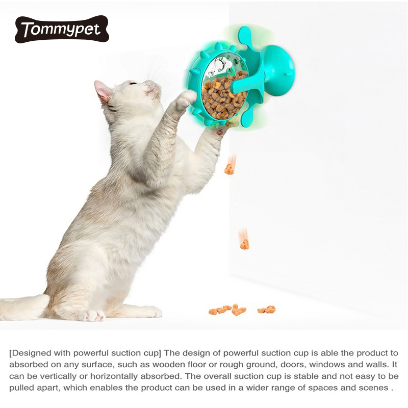 턴테이블 인터랙티브 슬로우 피더 식품 누출 조련사 재미 있은 고양이 장난감